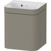 DURAVIT Happy D.2 Plus c-bonded závesná skrinka s nábytkovým umývadielkom bez otvoru, 1 dvierka, pánty vpravo, 400 x 360 x 480 mm, kameňovo šedá matná lakovaná, HP4634N92920000