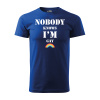 Sablio Tričko s potlačou Nobody knows I am gay - modré 3XL
