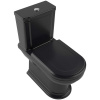 VILLEROY & BOCH Hommage WC misa kombi s hlbokým splachovaním, zadný odpad, 370 x 725 mm, Pure Black, s povrchom CeramicPlus, 666210R7