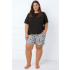 Italian Fashion Dámske pyžamo s krátkym rukávom Savanna - viskóza Ecru-čierná M