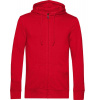 B&C | Inspire Zipped Hood, Pánska mikina s kapucňou, červená, M