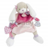 Plyšový psík na bábkové divadlo Dog Toopi Girl Hand Puppet Doudou et Compagnie ružový 28 cm od 0 mes