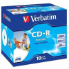 Verbatim Printable CD-R DLP / 700 MB / 52x rýchlosť zápisu / šperkovnica / 10 ks / biela/modrá