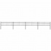zahrada-XL Záhradný plot s vrchnou časťou z ocele 714,5x60 cm čierny 277596