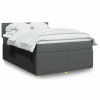 Box spring postel s matrací tmavě šedý 140 x 190 cm textil Šedá 3287445