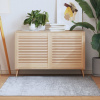 vidaXL Lamelové dvierka na skrinku 2 ks 61,5x59,4 cm, borovicový masív - Hnedá - 70867-25632