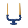 ferm LIVING Svietnik Ditto Double, modrý, keramika - 1104265137