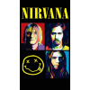 CUKROVÁ TLAČ jedlý obrázok na tortu Cukrová hmota Nirvana Smiley Kurt Cobain ROCK