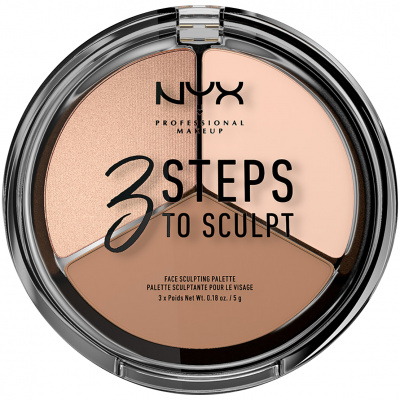 NYX Professional Makeup 3 Steps To Sculpt paletka na kontúrovanie tváre fair, 5 g