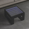 VidaXL Kávový stolík s LED Infinity, čierny, 50x53x30 cm