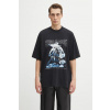 Bavlnené tričko VETEMENTS Cof Filthy Secret Oversized pánske, čierna farba, s potlačou, UCF76TR600B
