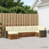 Rohová sofa sada s polštářem 7 pcs Přirozená a Krémová 3384636