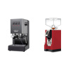 Gaggia New Classic EVO, grey + Eureka Mignon Perfetto, CR ferrari red