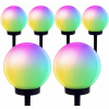 SOLÁRNE ZÁHRADNÉ LAMPY GUĽA RGB SOLÁRNA LAMPA DO ZÁHRADY ZÁHRADNÁ GUĽA 6 KS
