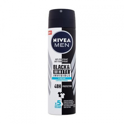 Nivea Men Invisible For Black & White Fresh 48h antiperspirant nezanechávající skvrny na oblečení 150 ml pro muže