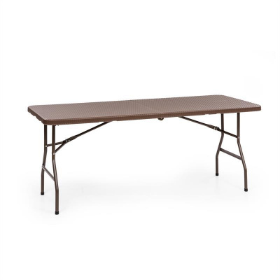 Blumfeldt Burgos Family, skladací stôl, polyratan, 178 x 73 cm plocha stola, 6 osôb, hnedý (GDM10-Burgos Family)
