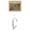 Alveus ATROX 30 SET kuchynský granit. drez so sifón. 59x50 Beige + batéria TINA Chróm ATROX30G55+TINA