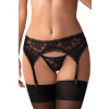 Podväzkový pás Obsessive Catia garter belt Farba: Čierna, Veľkosť: S/M