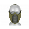 Maska na tvár WOSPORT Half Face Mesh Mask 2.0 s ochranou uší - olivová