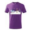 Panoráma lyžovania - Tričko detské bavlnené - 104-110cm / 3-4 roky ( Fialová )