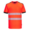 PORTWEST HI-VIS PW3 T181 / Funkčné reflexné tričko - HV červená/čierna S