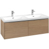 VILLEROY & BOCH Subway 3.0 závesná skrinka pod dvojumývadlo, 2 zásuvky, 1272 x 478 x 429 mm, Nordic Oak, C56700VJ