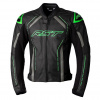 RST 102977 S1 CE MENS LEATHER JACKET černá/ ref. zelená vel.46