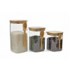 Set 3 sklenených dóz Maxxo 800/1000/1200 ml na čaj, kávu, ryžu, múku, cukor