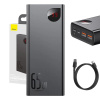 Powerbank Baseus Adaman Metal 20000mAh, PD, QC 3.0, 65W, 2xUSB + USB-C + micro USB, (čierna)