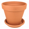 Záhradný kvetináč - Keramický hrniec hlinok Classic 21 cm hrniec s talianskym stojanom (Jednoduchý klasický keramický kvetináč, hlina, 21 cm, kvetináč so stojanom, TALIANSKO)
