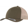 Flexfit | 6606, Vintage Trucker šiltovka, zelená Moss - hnedá Khaki