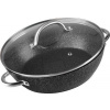 Hrniec MagicHome Black Marble Line, plytký, 26 cm, 2800 ml, s pokrievkou, pekáč do rúry (801747)