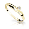 Zlatý dámsky prsteň Danfil DF1231 zo žltého zlata s briliantom 58