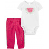 CARTERS CARTER'S Set 2dielny tepláky, body kr. rukáv Pink Watermelon dievča NB/ veľ. 56 Veľkosť: 3m