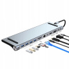 ROZBOČOVAČ USB HUB ADAPTÉR USB-C 11v1 4xUSB HDMI SD VGA JACK LAN