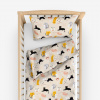 Goldea detské bavlnené obliečky do postieľky - veselé mačky na béžovom 100 x 135 a 40 x 60 cm