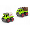 Skrutkovacie auto - stavebná sada s voľnými kolesami, nákladiak a smetiar, pre det
