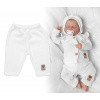 Baby Nellys Pletené nohavice Hand Made Girl biele