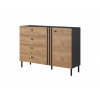 Eoshop Komoda CODE 138 D4S, Antracit / Dub Craft Zlatý