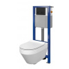Cersanit AQUA 22 NÁDRŽ, WC MISA CREA OVAL, DUROPLAST, Soft Close, TLAČIDLO MOVI čierna matná S701-485