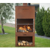 Westmann záhradný krb s grilom, hrdza 70x41x229 cm