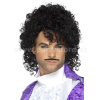 Parochňa - 80s PURPLE RAIN - čierna kučeravá s fúzikmi, pánska