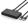 Ugreen spínacia skrinka HUB switch 4x USB 3.2 Gen 1 USB rozbočovač pre dva počítače čierny (US216 30768) (Ugreen spínacia skrinka HUB switch 4x USB 3.2 Gen 1 USB rozbočovač pre dva počítače čierny (US