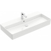 VILLEROY & BOCH Memento 2.0 závesné umývadlo s otvorom (spodná strana brúsená), s prepadom, 1000 x 470 mm, biela alpská, s povrchom CeramicPlus, 4A221GR1