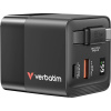 Verbatim GaN Charger 65 W 32217 cestovná nabíjačka Výstupný prúd (max.) 4.5 A 2 x 1x USB-A, 1x USB-C® rýchlonabíjačka, GaN , s adaptérom pre Európu, s britským; 32217