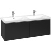 VILLEROY & BOCH Subway 3.0 závesná skrinka pod dvojumývadlo, 2 zásuvky, 1272 x 478 x 429 mm, Volcano Black, C56700VL