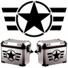 NÁLEPKY na auto MOTOCYKEL KUFRE HVIEZDA STAR 30x17