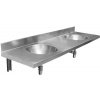 Závesný pult s dvoma umývadlami 1200x254x550 mm, nerez mat 13071.2.S