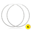 MINET Brúsené strieborné náušnice CIRCLES 6 cm JMAN0392SE06