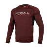 PitBull West Coast - Pánský Rashguard L.S. PERFORMANCE červený melír 2XL